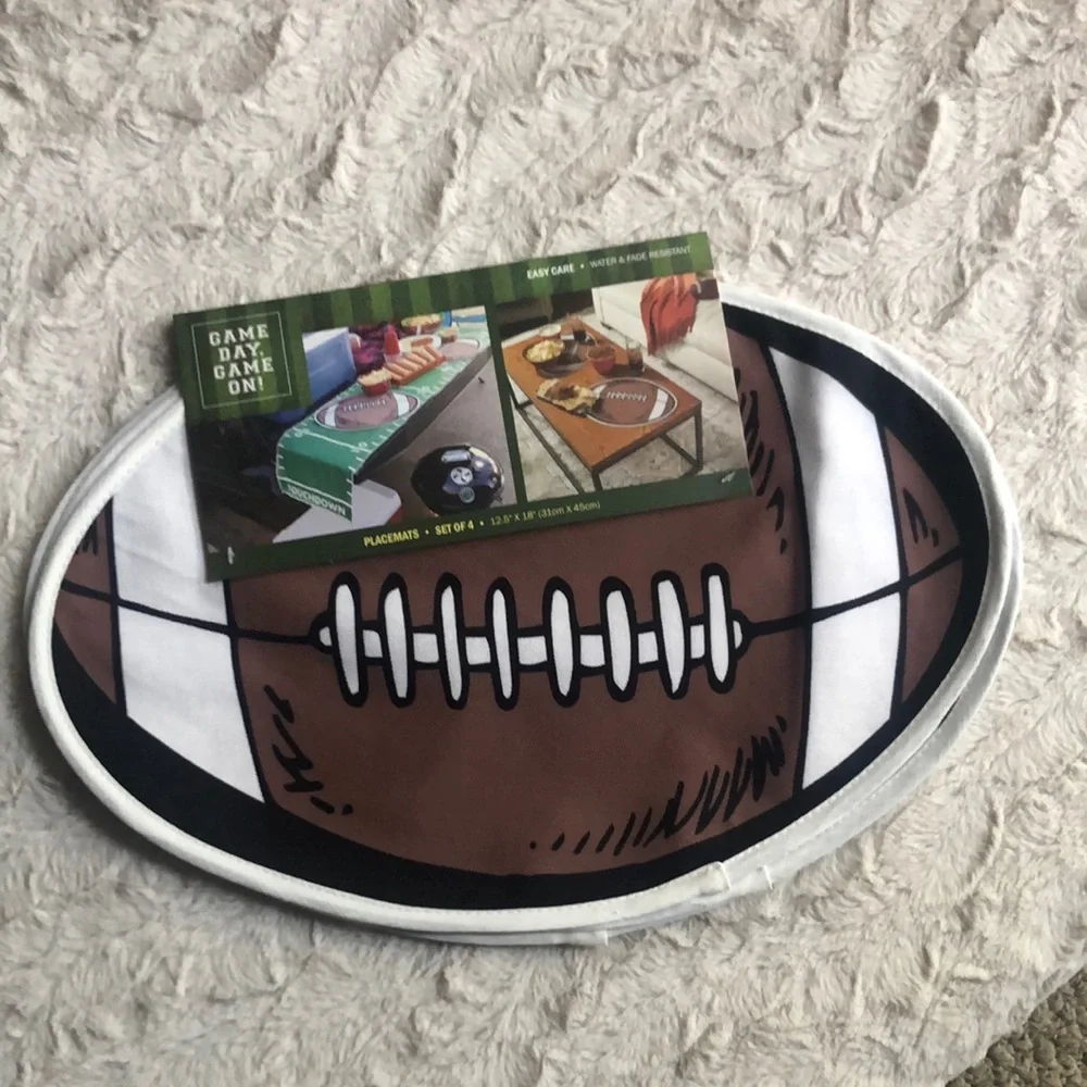 Football Shaped Placemats Set